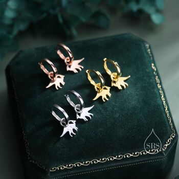 Parasaurolophus Dinosaur Dangle Hoop Earrings, 6 of 11
