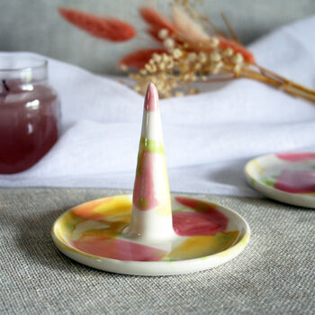 Yellow/Pink Ring Tree, Ring Stacker, Jewellery Dish, 3 of 3