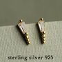 Trapeze Jewel Stud Earrings, thumbnail 2 of 7