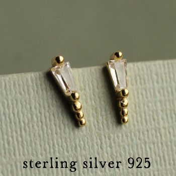 Trapeze Jewel Stud Earrings, 2 of 7