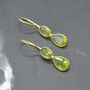 Peridot Teardrop Earrings: Silver Or Gold, thumbnail 1 of 9