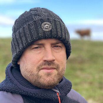 Fisherman's Charcoal Beanie Hat, 3 of 4