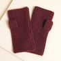 Personalised Initial Burgundy Knitted Hand Warmers, thumbnail 3 of 3