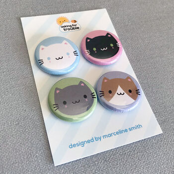 Kawaii Cats Badge Set, 3 of 5
