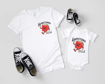 Babyccino/ Papaccino Father And Child Matching T Shirts, 3 of 5