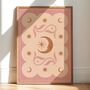 ‘Pastel Moon’, Celestial Lunar Art Print, Bohemian Lune Tarot Zodiac Poster, thumbnail 1 of 2