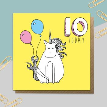 Unicorn Age Card: Ages One To 10, 10 of 10