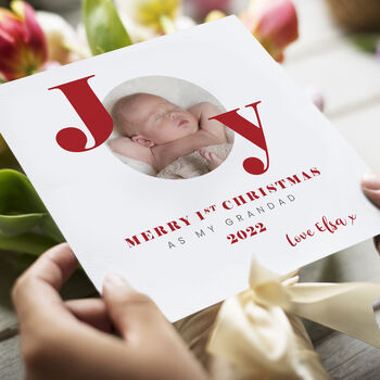 1st Christmas Photo Card For Grandad, 3 of 3