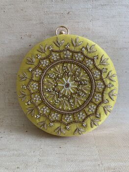 Yellow Circular Handcrafted Clutch Bag, 3 of 6