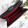 Women's Black And Cream Leather Purse, thumbnail 2 of 3