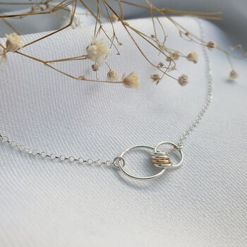 Sterling Silver Interlocking Circle Family Connection Necklace, 6 of 8