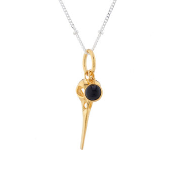 Wdts Bird Skull Necklace, Onyx Drop, 4 of 4