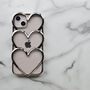 Three Hearts Textured 3D Phone Case, thumbnail 3 of 5