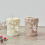 White Christmas Stag Pillar Candle Christmas Reindeer, thumbnail 7 of 10