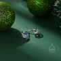 Sterling Silver Moonstone And Cz Halo Planet Stud Earrings, thumbnail 1 of 10
