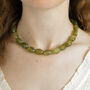 Olive Green Chunky Bead Necklace, thumbnail 2 of 3