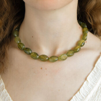 Olive Green Chunky Bead Necklace, 2 of 3