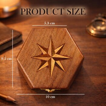 Handmade Hexagon Wooden Box With Star, 9 of 10