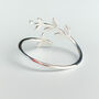 Sterling Silver Branch And Leaf Adjustable Ring, thumbnail 2 of 5