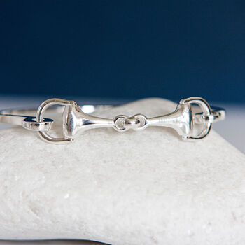 Small Sterling Silver Snaffle Bangle, 2 of 8