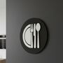 Kitchen Door Sign In Matte Black Acrylic With Raised Plate And Cutlery Design, thumbnail 2 of 5