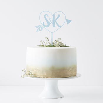 Personalised Initials Arrow Cake Topper, 8 of 9