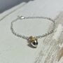 Personalised Solid Silver And Gold Plate Acorn Bracelet, thumbnail 4 of 5