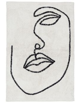 Abstract Face Organic Cotton Rug, 3 of 5