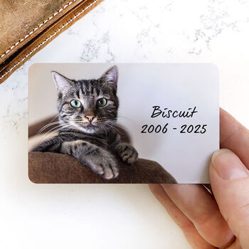 Personalised Pet Remembrance Photo Metal Wallet Card, 3 of 5