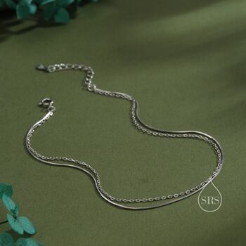 Sterling Silver Double Layer Anklet, 6 of 11