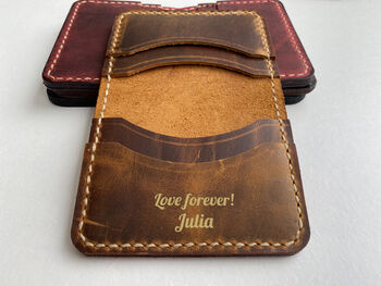 Personalised Leather Card Holder, 3rd Anniversary Gift, 2 of 4