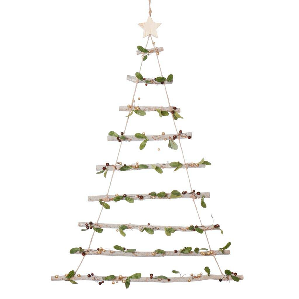 Woodland Mistletoe Wall Hanging Christmas Tree Ladder By Dibor