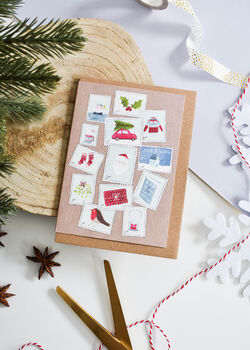 Pack Of Illustrated Christmas Postage Stamp Cards, 4 of 4