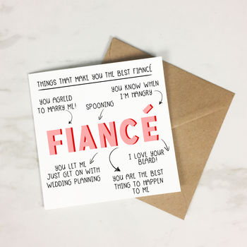 Personalised 'Things That Make You Fiancé' Card, 4 of 4