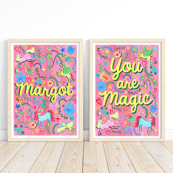 You Are Magic Unicorn Kids Print, 4 of 11