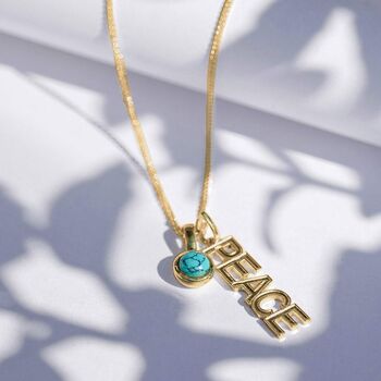 Peace Rocks Sterling Silver / Gold Plated Birthstone Necklace, 7 of 11