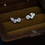 Sterling Silver Extra Tiny Cz Trio Screw Back Earrings, thumbnail 8 of 12
