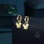 Cute Squirrel Dangle Huggie Hoops, thumbnail 4 of 8