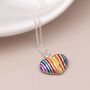 Sterling Silver Rainbow Heart Necklace, thumbnail 5 of 12