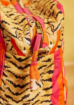 Tiger Pink And Orange Stripe Wash Bag, 2 of 4