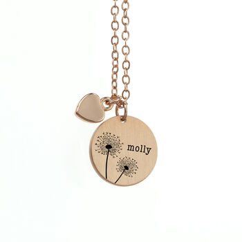 Personalised Rose Gold Plated Heart And Disc Necklace, 9 of 11