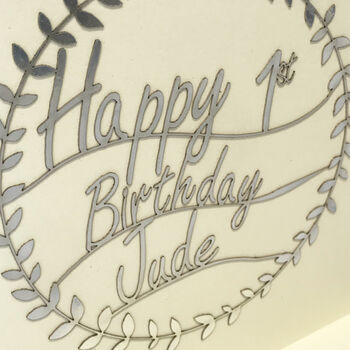 Personalised 1st Birthday Papercut Card, 8 of 10