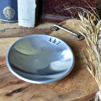 Personalised 10th Anniversary Gift; Aluminium Smooth Dish. Trinket And Ring Dish, 2 of 7