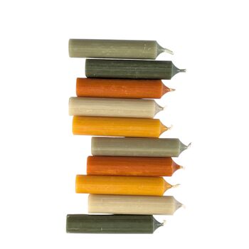 10 Mixed Short Dinner Candles | Golden Autumn | Choice Of Two Colour Mixes, 4 of 5