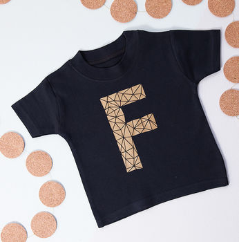 Personalised Geometric Initial Children's Tshirt, 2 of 9