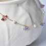 Tanzanite, Pink Sapphire And Pearls Cluster Necklace, thumbnail 5 of 12