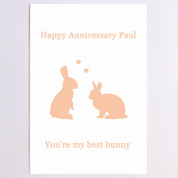Personalised Bunny Anniversary Card, 3 of 7
