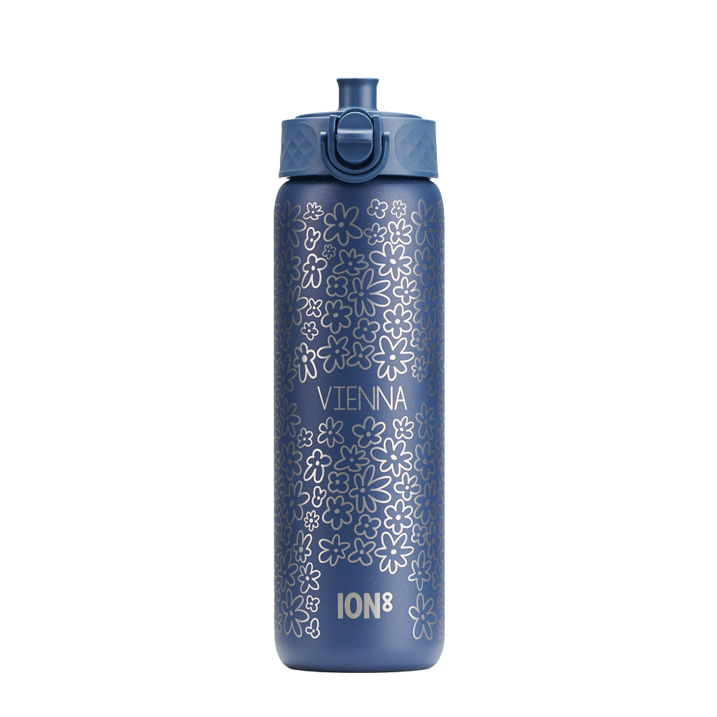 Personalised Flower Power Children's School Ion8 Water Bottle, thumbnail 2 of 11