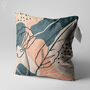 Pink And Grey Abstract Leaf Pattern Cushion Cover, thumbnail 3 of 7
