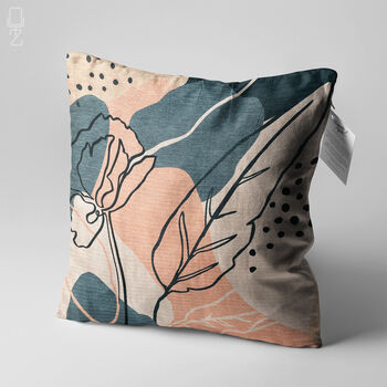 Pink And Grey Abstract Leaf Pattern Cushion Cover, 3 of 7